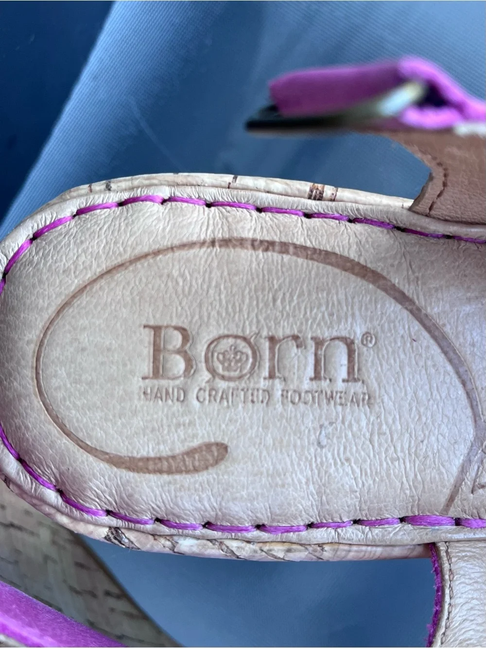 Born Pink Leather Henning Sandal with Cork Platform
